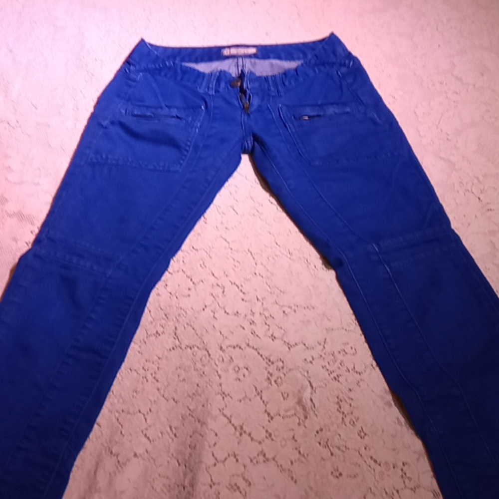 Free People blue motocross style pant low rise